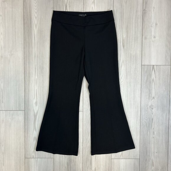 Fabrizio Gianni Size 8 Black Cropped Dress Pants Slight Flare Career 27” Inseam - Picture 1 of 9